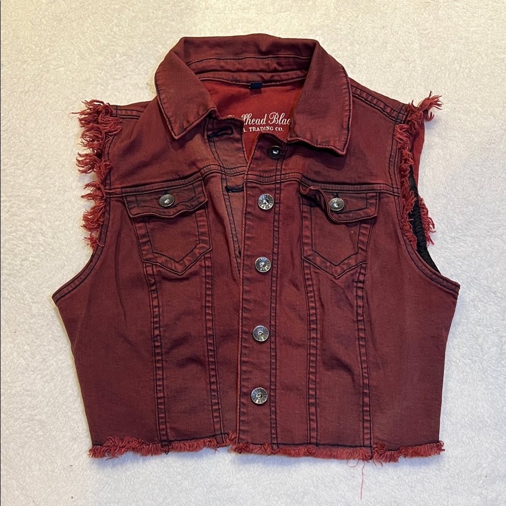 Bullhead Black Rich Red Denim Jacket